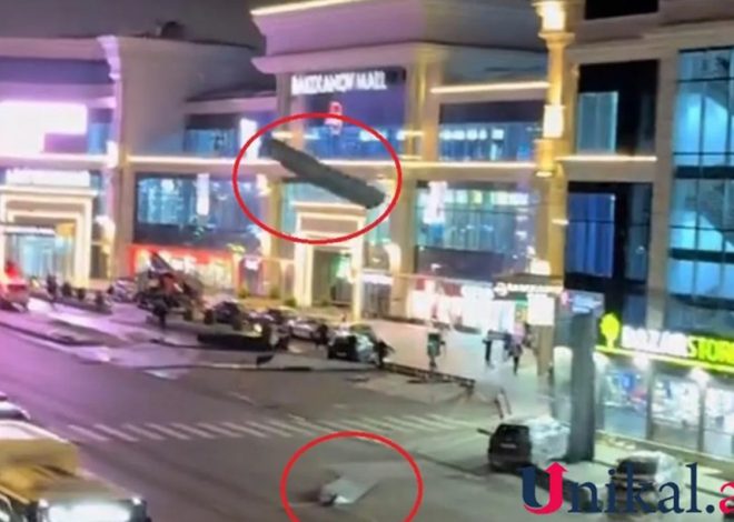 Bakıda “mall”un dam örtüyü uçdu