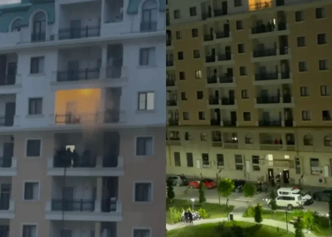 Sumqayıtda çoxmərtəbəli yaşayış binasında yanğın olub