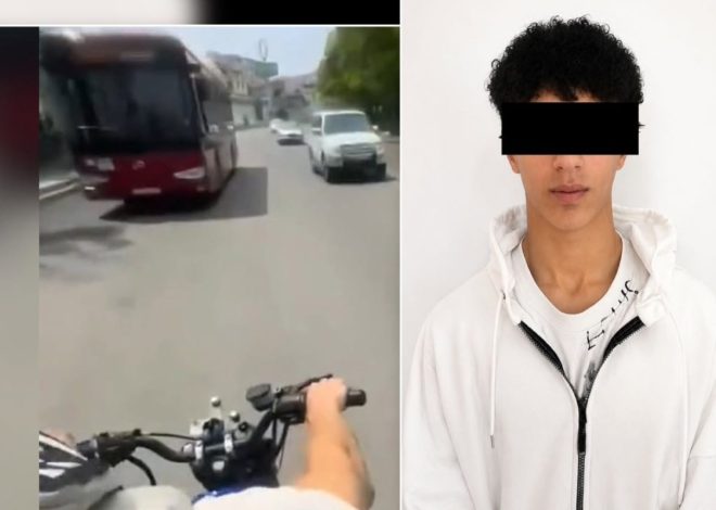 Təhlükəli motosiklet sürücüsünü polis saxlanılıb
