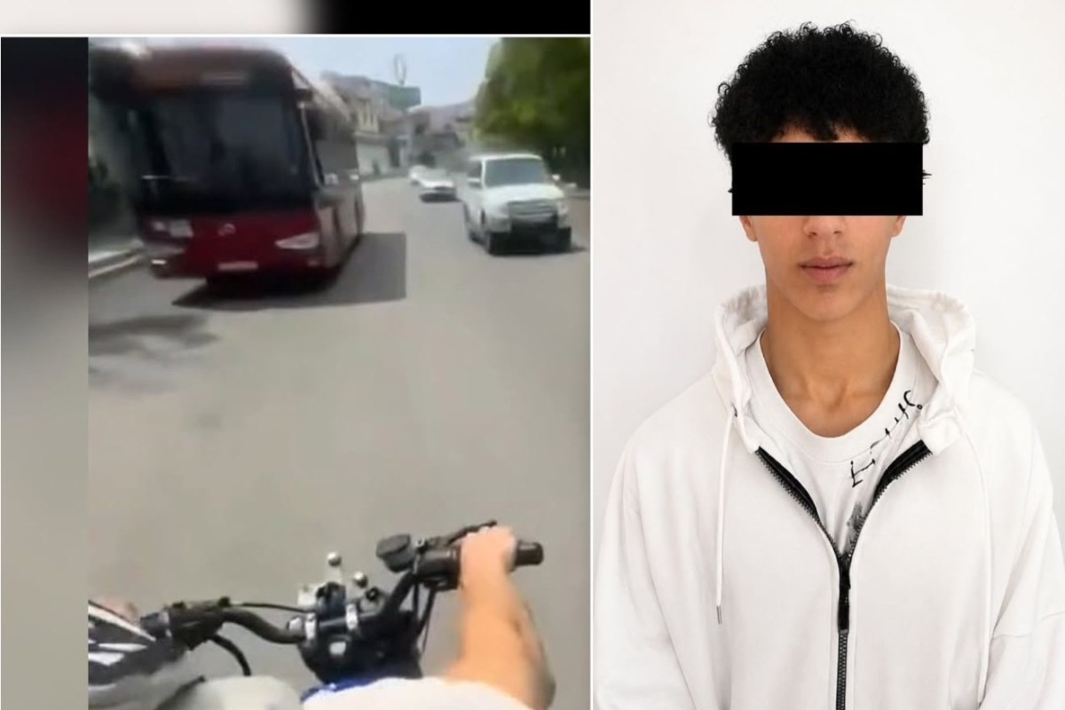 Təhlükəli motosiklet sürücüsünü polis saxlanılıb