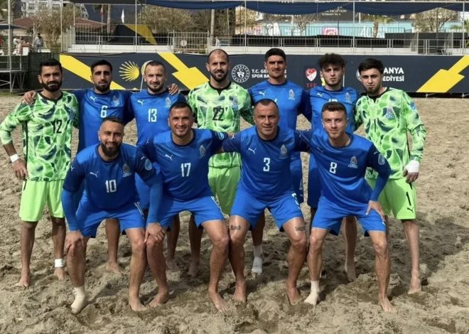 Azərbaycanın çimərlik futbolu millisi Gürcüstanı altı cavabsız qolla üstələyib