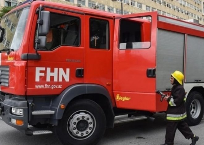 Nərimanovda beşmərtəbəli binada yanğın olub
