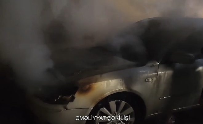 Xırdalanda avtomobil yanıb