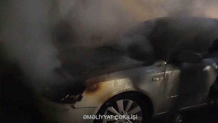 Xırdalanda avtomobil yanıb