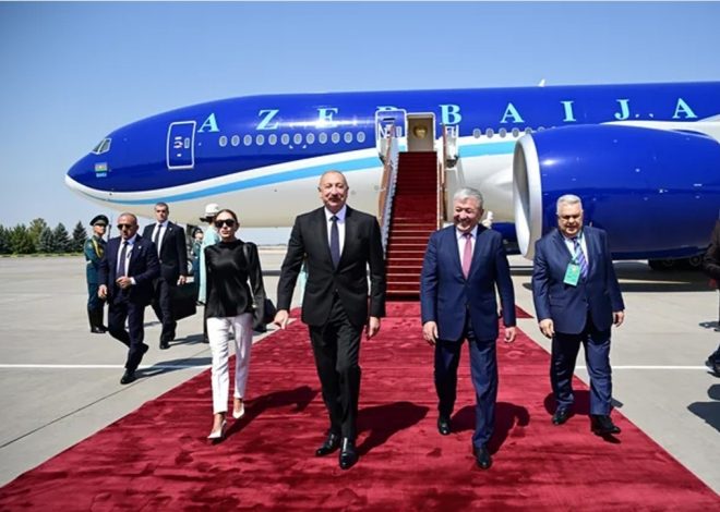 Prezident İlham Əliyev Qırğızıstana işgüzar səfərə gedib