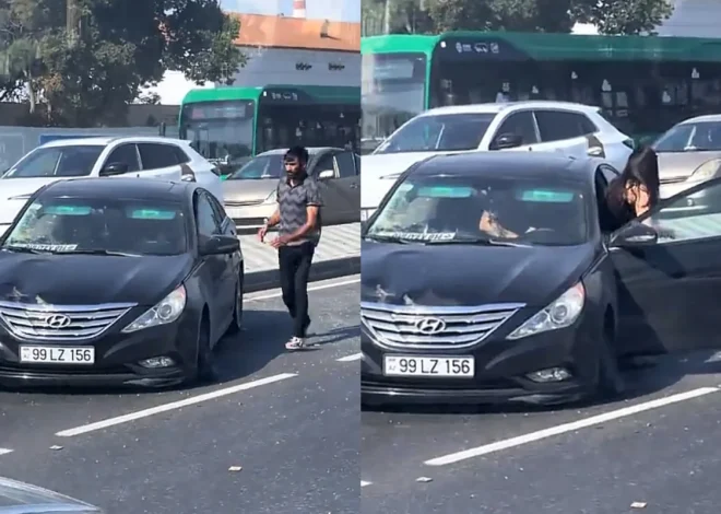 Bakıda qəza: “Hyundai” əks yola düşdü