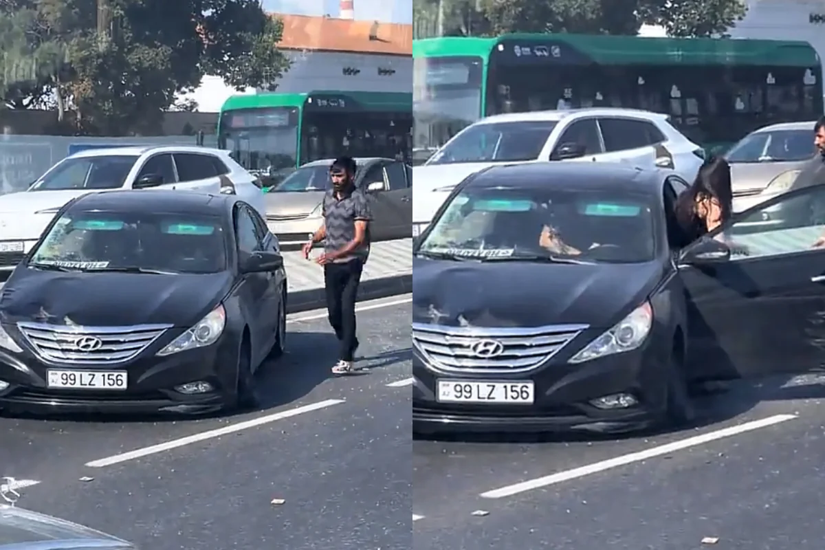 Bakıda qəza: “Hyundai” əks yola düşdü