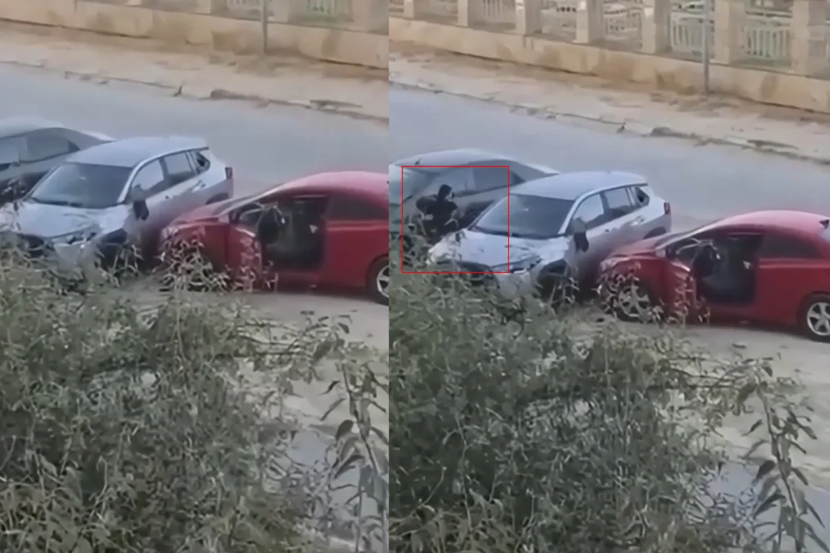 Hövsanda qadın avtomobilə hücum etdi, zərbələr endirdi