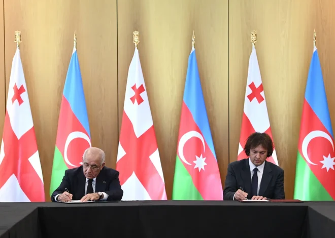 Siqnaxi şəhərində Azərbaycan-Gürcüstan sənədləri imzalanıb