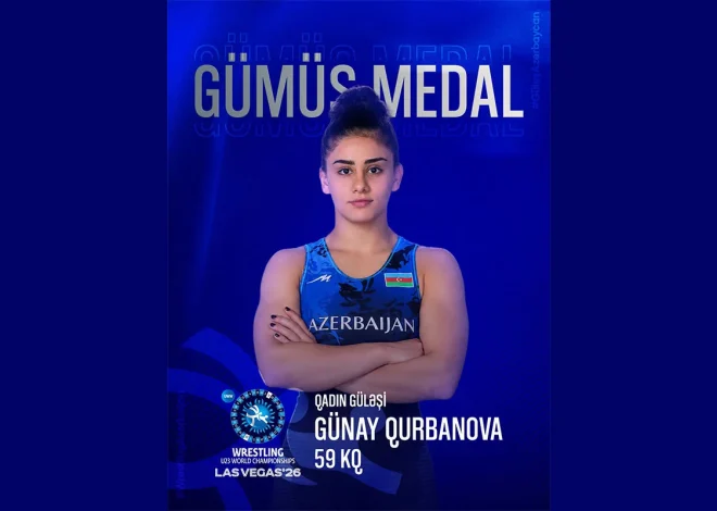 Azərbaycan güləşçisi Günay Qurbanova dünya çempionatında gümüş medal qazanıb