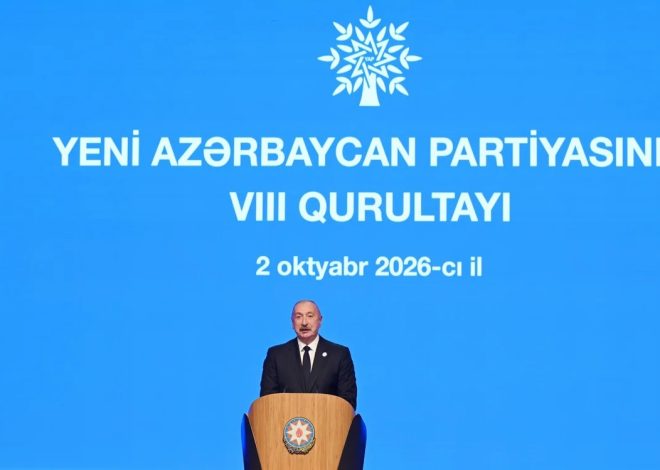 YAP-ın VIII Qurultayı keçirilir, İlham Əliyev çıxış edib