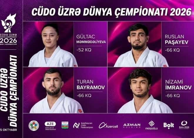 Dörd cüdoçumuz dünya çempionatında tatamiyə çıxacaq