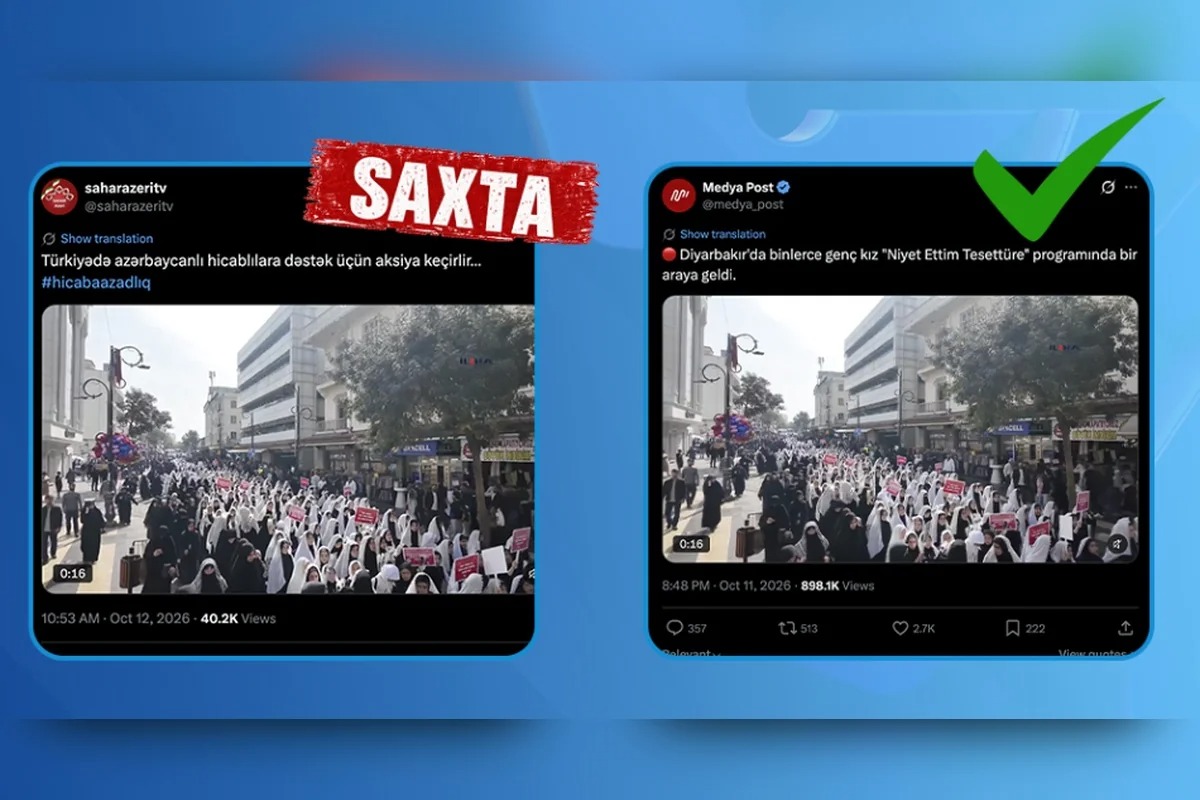 Media və Yayım Şurası: “Diyarbəkirdəki görüntülər İranın “Sahar” telekanalının dezinformasiyasıdır”