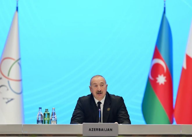 İlham Əliyev AQEM-in Zirvə Toplantısında torpaqlarımızın işğaldan azad edilməsi məsələsinə toxunub