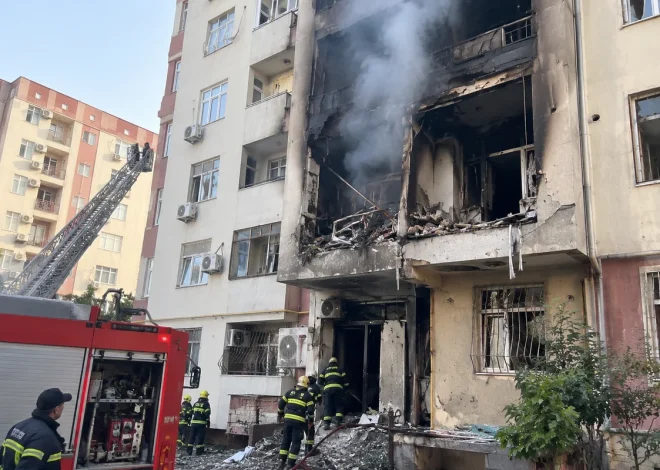 Abşeronda yaşayış binasında partlayış olub